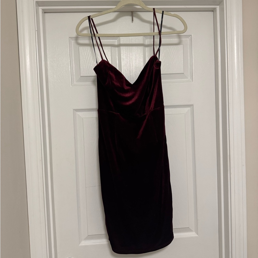 Lulu's Burgundy Velvet Dress